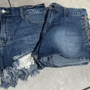2 Blue Denim Shorts
